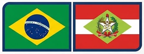 Bandeiras do Brasil e de Santa Catarina